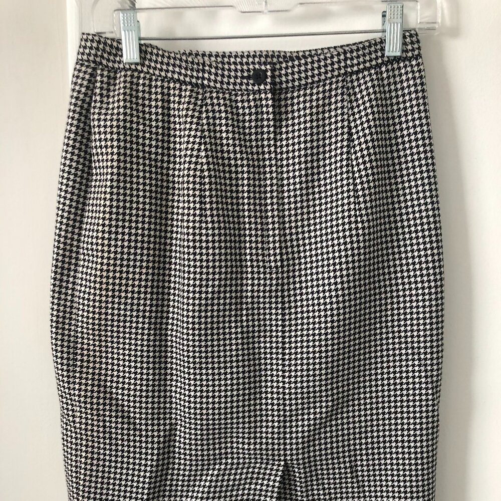 Joan Leslie Houndstooth Knit Slim Skirt Size 1X Black/White | eBay